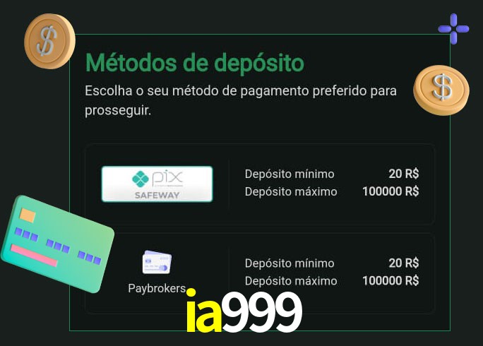 O cassino ia999 oferece uma grande variedade de métodos de pagamento
